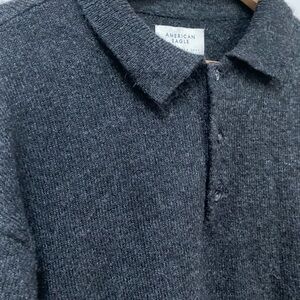 American Eagle Outfitters Men’s Knit L/S Sweater Polo- Size Large